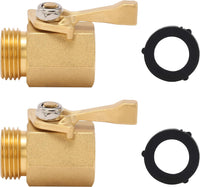 1 x RAW Customer Returns M MINGLE Garden Hose Shut Off Valve, Heavy Duty Brass, 3 4 Inch, Pack of 2 with 2 Orings - RRP €26.99