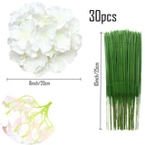 1 x RAW Customer Returns FagusHome 30 pieces artificial hydrangea flower heads 20 cm artificial flower heads with long stems fake flowers in white for decoration - RRP €24.19