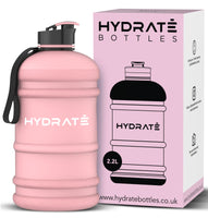 1 x RAW Customer Returns HYDRATE 2.2 Liter Sports Water Bottle - Durable and Extra Strong - BPA Free - Ideal for Gym, Diet, Bodybuilding, Outdoor Sports, Hiking and Office - Large Water Bottle Matte Pink  - RRP €24.99