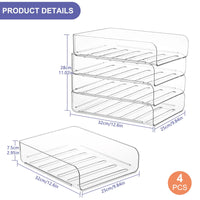 1 x RAW Customer Returns Greentainer 4-tier filing basket for A4, document tray made of PET plastic, stackable desk organizer letter tray, letter tray, A4 paper tray for home, office, school 4pcs transparent  - RRP €36.29