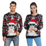 2 x RAW Customer Returns Belovecol Men s Funny Christmas Jumper Light LED Printed Christmas Sweater Christmas Jumper Long Sleeve Red Elk Xmas Knitted Jumper L - RRP €90.44