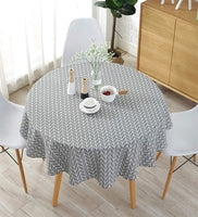 1 x RAW Customer Returns meioro Round Tablecloth Cotton Linen Tablecloths Simple Twill Table Cloth Table Linen Suitable for Home Kitchen Decoration, Various Sizes - RRP €19.74