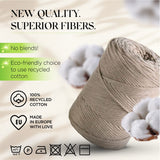 1 x RAW Customer Returns MeriWoolArt Macrame Yarn Beige - Macrame Yarn 3mm colored 200m - Super soft yarn, simply twisted macrame cord - Oeko-Tex 100 recycled cotton yarn colored - DIY Boho decoration macrame - RRP €13.08