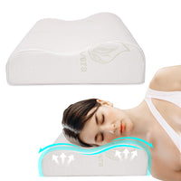 1 x RAW Customer Returns Houbos Neck Pillow, 60 x 36 x 12 8 cm, Memory Foam Aloe Vera Pillow, Ergonomic Orthopedic Side Sleeper Pillow - RRP €37.2