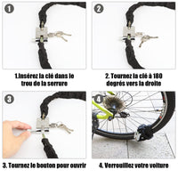 1 x RAW Customer Returns Diyife Bike Lock with 3 Keys 101cm 4mm 0.5kg , Waterproof High Hardness Bicycle Lock Padlock for Bicycle, Motorcycle, Door, Fence, Scooter - RRP €24.0