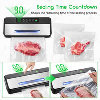 1 x RAW Customer Returns Inkbird vacuum sealer, film sealers for sous-vide cooking, sealing countdown and viewing window, 5 selectable modes, built-in cutter and roll bag storage, vacuum bags included - RRP €98.35