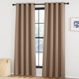 1 x RAW Customer Returns KGORGE Opaque Curtains Bedroom Eyelet Curtains Opaque Thermal Curtain Heat Protection Front Door Blackout Curtain, Set of 2 220 x 140 cm HxW , Cappuccino - RRP €37.95