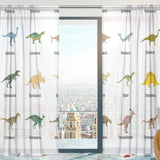 1 x RAW Customer Returns Mnsruu Dinosaur Pattern Sheer Curtains 84 Long Tulle Voile Window Curtain Drape for Living Room Bedroom 2 Panels - RRP €44.36