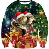 1 x Brand New Loveternal Unisex Christmas Sweater Cat 3D Printed Christmas Costume Men s Long Sleeve Cat Dinosaur Ugly Christmas Pullover S - RRP €22.8