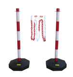 1 x RAW Customer Returns GC2-CH2 Pair of plastic bollards with 2m plastic chain - RRP €32.94