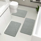 1 x RAW Customer Returns chakme Bathroom Rugs Sets 3 Pieces, Cobblestone Memory Foam Bathroom Mats Set Thick, Anti-Slip Bath Mats for Bathroom, Absorbent Washable Light Gray Bath Rugs for Tub, Toilet and Floor - RRP €37.3