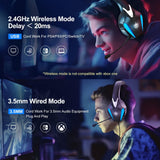 1 x RAW Customer Returns PHOINIKAS Wireless Gaming Headset, 2.4GHz Wireless PS4 Headset, USB Dongle for PS4 PS5 PC Switch, 7.1 Stereo, Detachable Microphone with Noise Cancelling, LED Lights - RRP €48.43