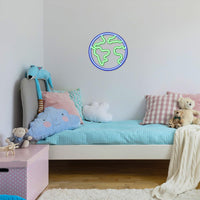 1 x RAW Customer Returns LUCUNSTAR Earth Neon Sign for Wall Decor, Earth Day Neon Light, Earth LED Sign USB Powered for Bedroom, Classroom, Science - RRP €37.3