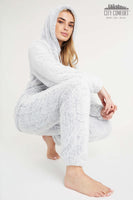 1 x RAW Customer Returns CityComfort Pajamas Women Long Fluffy Warm Winter Fleece Pajamas Ladies House Suit Cuddly XL, Grey  - RRP €33.26