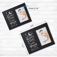 1 x RAW Customer Returns Newbyst 4x6 Wooden Love Picture Frames for Couples - Black I Love You to The Moon and Back Photo Frame, Couples Gifts, Love Gifts, Light Up for Boyfriend, Girlfriend, Him and Her - RRP €21.29