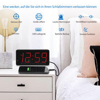 1 x RAW Customer Returns Eachui LED digital alarm clock with charging station, alarm clock with large numbers, brightness and volume adjustable, snooze, 12 24HR, digital clock mains operated - RRP €20.16