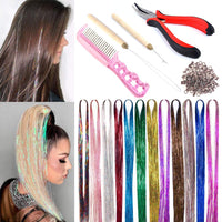 15 x Brand New Wensdr Hair Tinsel with Tools, 12 Colors 1800 Strands Sparkling Shiny Tinsel Hair Extensions 39 Inch Hair Tinsel Strands Kit for Women Girls - RRP €226.8