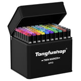 1 x RAW Customer Returns Tongfushop 80 Colors Water-Based Markers, Bright Colors and Easy to Clean Dual Tip Markers, High Color Fastness, Safe, Marker Pens for Coloring, Sketching - RRP €24.73