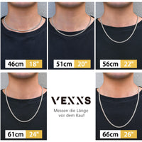 1 x RAW Customer Returns VEXXS 3 4 6mm Men s Curb Chain, 18K Gold Plated Cuban Necklace, Miami Cuban Link Chain Men s Chain Hip Hop Nickel Free for Men Silver-3mm, 46.00  - RRP €46.38