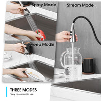 1 x RAW Customer Returns CREA kitchen tap extendable, kitchen tap with 3 modes, sink tap single lever mixer tap kitchen 360 rotatable, high pressure single-lever sink tap mixer tap made of brushed stainless steel - RRP €87.96