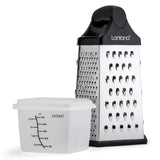 1 x RAW Customer Returns Lantana 6-Sided Grater with Container - Hand Grater Slicer Chopper. 6 essential kitchen functions for coarse, medium, fine and micro-fine grating zest slicing. - RRP €15.99