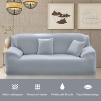 1 x RAW Customer Returns NAKIHOUSE Sofa Covers Sofa Slipcover with one pillowcase, Stretch Elastic Sofa Cover Sofa Cover in Silver Grey Color for 1 2 3 4 Seater L-shaped corner sofa requires two  - RRP €27.22