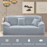 1 x RAW Customer Returns NAKIHOUSE Sofa Covers Sofa Slipcover with one pillowcase, Stretch Elastic Sofa Cover Sofa Cover in Silver Grey Color for 1 2 3 4 Seater L-shaped corner sofa requires two  - RRP €31.25