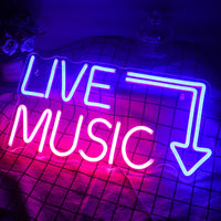 1 x RAW Customer Returns Wanxing Live Music Neon Sign Music Neon Lights Letters Neon Light Sign Neon Bar Sign Illuminated Sign for Beer Bar, Music Studio, Bedroom, Wall Decoration, Party, Club Bule Pink  - RRP €36.99