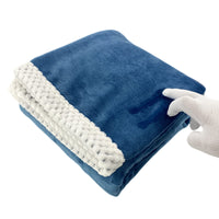 5 x Brand New Fluffy blanket blue sofa blanket soft and warm, flannel blanket for couch legs knees 100 x 150 cm  - RRP €75.6