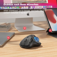 1 x RAW Customer Returns Nulea M501 Wireless Trackball Mouse, Rechargeable Ergonomic Mouse, Precise and Smooth Tracking, 3-Device Connection Bluetooth or USB , Compatible for PC, Laptop, Mac, Windows. - RRP €33.35