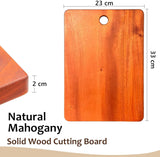 3 x Brand New Solid Wood Cutting Boards for Kitchen, Premium Wooden Cutting Board with Hanging Hole, Kitchen Cutting Board Made of Sustainable Mahogany Wood 33 x 23 x 2 cm - RRP €61.2