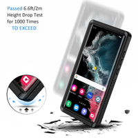 1 x RAW Customer Returns Lanhiem Compatible with Samsung Galaxy S22 Ultra Case, IP68 Waterproof Cell Phone Case Samsung S22 Ultra 360 Degree Protective Case, Shockproof Dustproof Outdoor with Built-in Screen Protector, Black - RRP €23.99