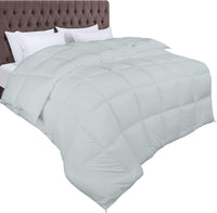 1 x RAW Customer Returns Utopia Bedding Duvet 135 x 200 cm, Blanket 370 GSM Filling, Plush Duvet, All Year Round Duvet, Quilted Quilt, Alternative Duvet, Super Soft Cuddly Light Grey  - RRP €24.0