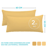 1 x RAW Customer Returns Pillowcase 50x80 100 Jersey Cotton Pack of 2 150 g m - Yellow - with Zipper - Twinzen Pillowcase 50 x 80 cm - Oeko Tex Certified - Ultra Soft and Breathable - RRP €11.99