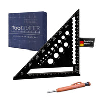 1 x RAW Customer Returns ToolCrafter - carpenter s square with pen - protractor - robust rustproof - try square - carpenter s square - multifunctional practical - carpenter s square - Made in Germany - RRP €25.2