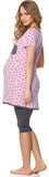 1 x RAW Customer Returns Bellivalini Maternity Pajamas Set Women s Maternity Nursing T-shirt and Leggings BLV50-126 Pink Dots Graphite, L  - RRP €24.79