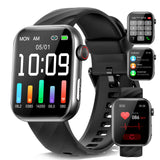 1 x RAW Customer Returns Marsyu Smartwatch Men ECG HRV Phone Function, 1.96 Health Watch Women with Heart Rate SpO2 Body Temperature Blood Pressure Sleep Fitness Watch 150 Sports Modes Sports Watch Pedometer for iOS Android - RRP €65.48