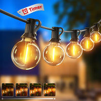 2 x RAW Customer Returns btfarm 36M Outdoor Fairy Lights Dimmable with Timer, 50 3 LED Outdoor Fairy Lights Power Weatherproof Waterproof Fairy Lights Bulbs for Garden Patio Weddings Party, Warm White - RRP €118.98