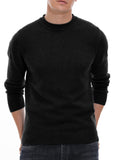 1 x RAW Customer Returns Hisir Men s Knitted Pullover, Crew Neck Pullover, Comfortable and Soft, Warm Winter Pullover for Men, Men s Basic Pullover with Long Sleeves Black, XXL  - RRP €29.99