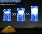 1 x Brand New Portable LED Camping Lantern - Ultra Bright USB Rechargeable Solar Lantern Battery Powered Flashlight, for Camping, Hiking, Shed in Power Outages Blue  - RRP €11.69