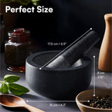 1 x RAW Customer Returns H S Mortar and Pestle Set for Spices - 16cm Large Mortar Pestle Made of Granite - Spices Herbs Mortar with Pestle XXL - Mortar and Pestle Granite - Kitchen Mortar with Pestle - Mortier - Pesto Mortar - RRP €25.49