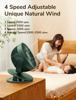 1 x RAW Customer Returns JISULIFE Mini USB Fan, Clip Battery Table Fan Very Quiet Small with 4000mAh Battery, 4 Speed Levels, Max 14 Hours for Bed, Desk, Crib, Stroller, Car Seat - Green - RRP €28.51