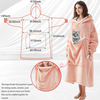 1 x RAW Customer Returns auvstar blanket pullover blanket hoodie women s oversize giant hoodie fluffy blanket hoodie for women men women adults men women unisex sherpa hooded blanket - RRP €37.99