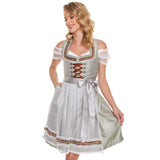 1 x RAW Customer Returns Hereneer Midi Dirndl Set, 3-Piece Dirndl Women s Midi Traditional Dress Traditional Skirt Traditional Fashion Dress Dirndl Blouse Women s Midi Dirndl, Traditional Dress Dirndl Women s for Oktoberfest, Dress,  - RRP €68.81