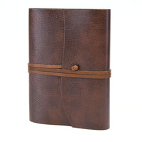 1 x RAW Customer Returns Tivoli Diary Notebook in Recycled Leather with Interchangeable Pad, Handmade by Tuscan Artisans, Includes Gift Box, A5 15x21 cm Brown Brown  - RRP €32.02