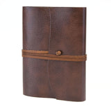 1 x RAW Customer Returns Tivoli A5 medium sized refillable notebook made of recycled leather, handmade in classic Italian style, gift box included, diary A5 15x21 cm brown - RRP €33.95