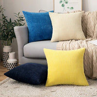 1 x RAW Customer Returns MIULEE set of 2 cushion covers corduroy cushion cover decorative cushion cover sofa cushion couch cushion decorative cushion cover decorative cushion cover with hidden zipper 50 x 50 cm beige - RRP €18.14