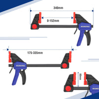 1 x RAW Customer Returns WORKPRO 2 Piece Professional Carpenter Clamps, 150mm Wood Clamp Set, 136kg Clamping Force, Quick Release for Tightening and Lengthening, One-Handed Wood Fixing - RRP €34.55