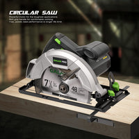 1 x RAW Customer Returns GALAX PRO Circular Saw 1200W 5800RPM, Max Cutting 62mm 90 , 42mm 45 , Double Safety Button, Parallel Rule, 185mm Blade for Wood, Plastic, Thin Metal 76331 - RRP €20.4