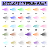 1 x RAW Customer Returns HOMY ARTY Airbrush Paint, 30 Colors with 3 Thinners Airbrush Paint Set, Water-Based Airbrush Paints, Ready to Spray, 20ml Bottle - RRP €32.99